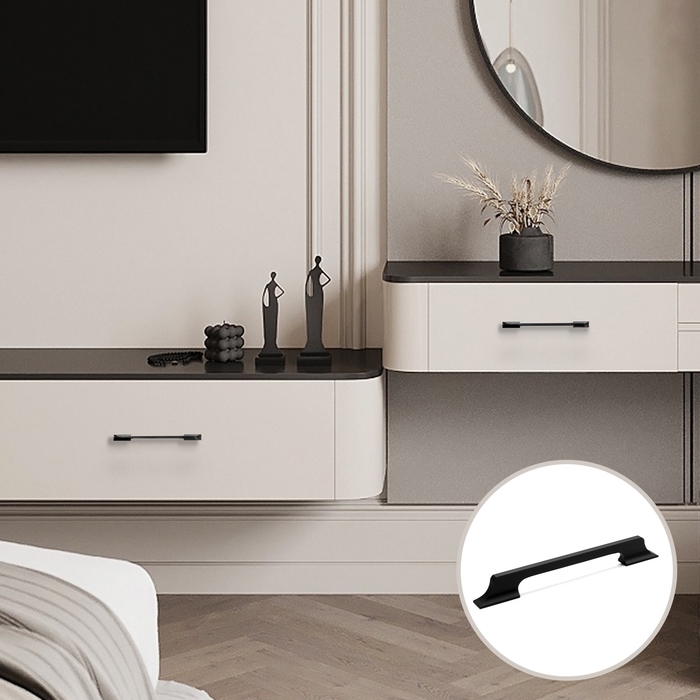 Ручка-скоба CAPPIO RSC020, алюминий, м/о 160 мм, цвет черный