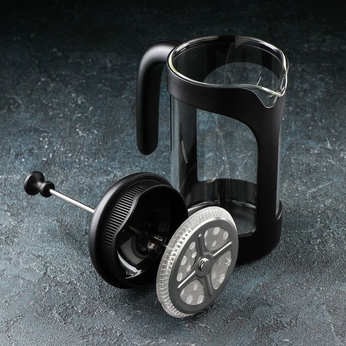 Чайник заварочный френч - пресс Magistro &laquo;Хельсинки&raquo;, 600 мл, стекло, цвет чёрный