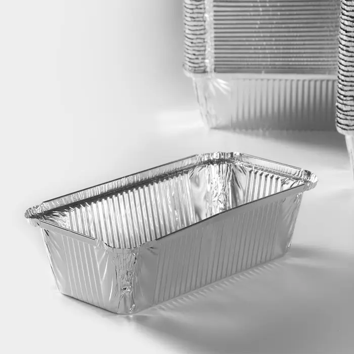 Форма для выпечки и запекания Доляна, 900 мл, 22&times;11&times;6.5 см, фольга, серебристая