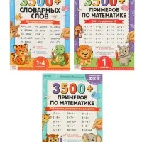 Набор книг "З500 примеров по русскому и математике" 3 шт по 24 стр.