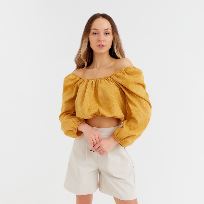 Топ женский MINAKU: Enjoy цвет горчица, р-р 48