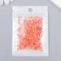 Бисер стекло 12/0 "Прозрачный. Цветная серединка. Красный" 10 гр