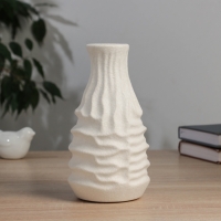 Керамическая ваза декоративная настольная &laquo;Нейтен&raquo;, для цветов, сухоцветов, d-5 см, 20&times;10.5 см, белый