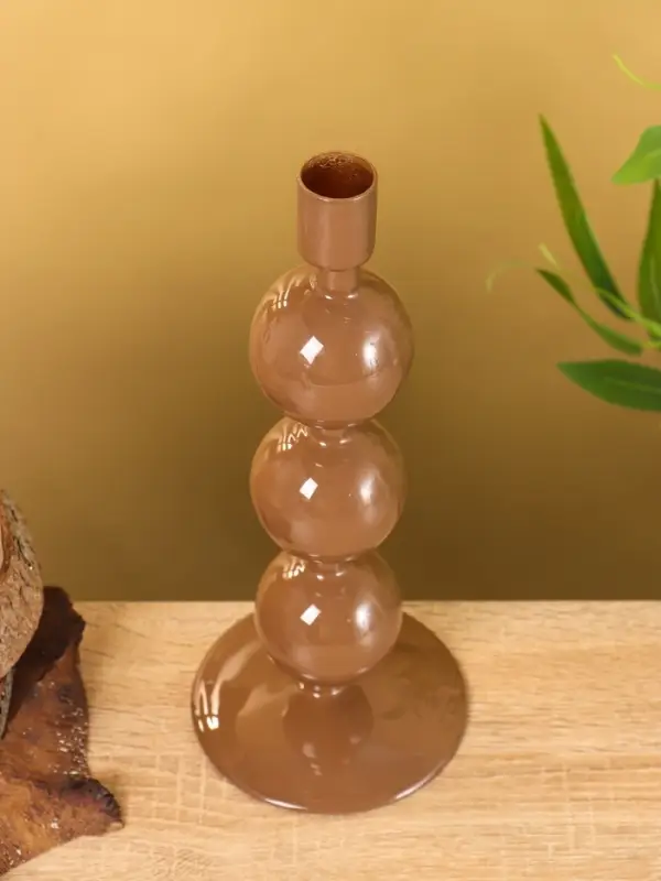 Подсвечник на 1 свечу "Бисквит" с 3 сферами 10х10х25 см