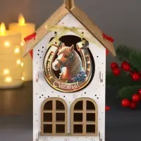 Шкатулка "Новогодний домик" с магнитом, 13,5х11,5х21 см, белый