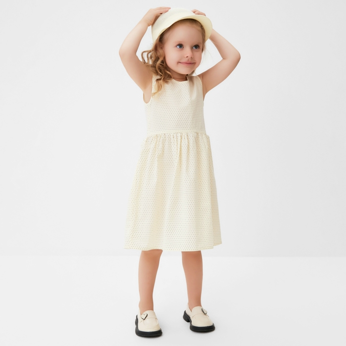 Платье для девочки MINAKU, цвет молочный, рост 104 см Платье для девочки MINAKU, цвет молочный, рост 104 см