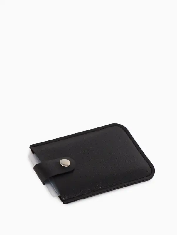 Картхолдер 7,9*0,5*10,3 см, 5 карт, на кнопке, черный