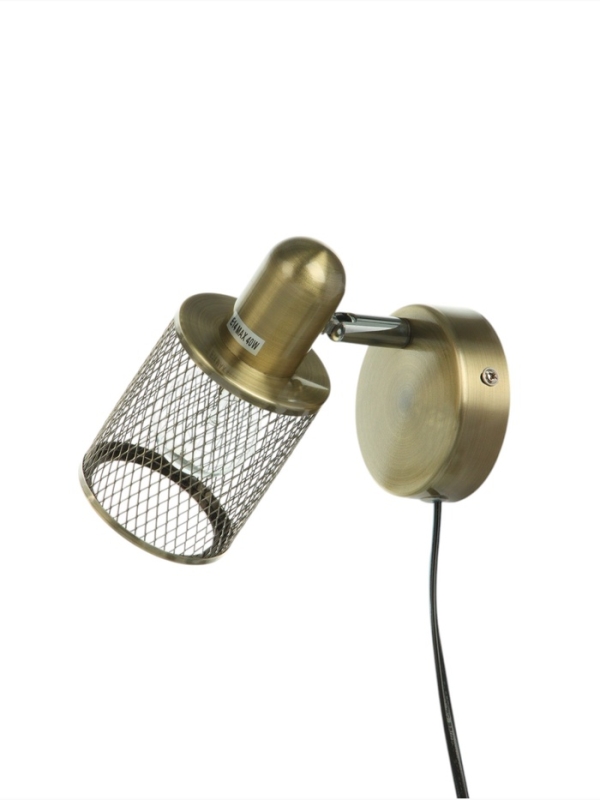 Бра с проводом "Селден" 1хЕ27 40Вт бронза 14х8х12 см