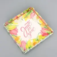 Коробка для печенья, &laquo;Тюльпаны&raquo;, 21&times;21&times;3 см