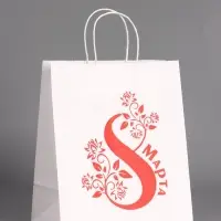 Пакет бумажный, "С 8 марта Цветочек" 24 х 14 х 28 см