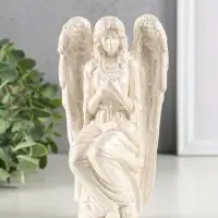 Фигура гипс "Ангел Равена" 16х9 см, перламутр