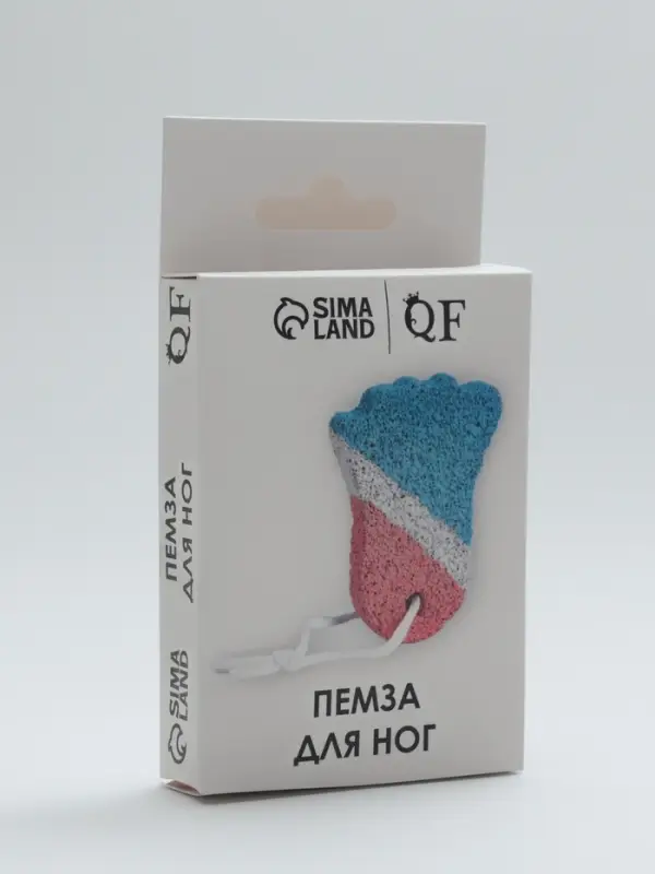 Пемза для педикюра &laquo;Ступня&raquo;, с подвесом, 9&times;6 см, в коробке, разноцветная