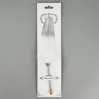 Перо белое с серебром (наконечник ручка), дл.25 см