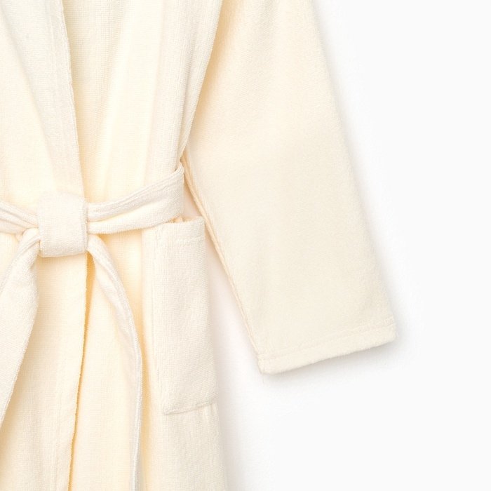 Халат махровый детский "Динозавр"  р-р 34 (122-128 см), бежевый