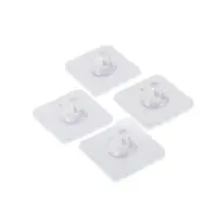 Крючок с клейкой поверхностью ТУНДРА, прозрачный, набор 4 шт.