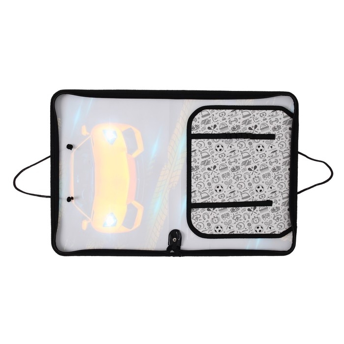 Папка для труда А4 с ручками, 325 х 230 х 25 мм, молния вокруг, откидная планка, пластиковая, ПТР-6 Calligrata "Тачка"