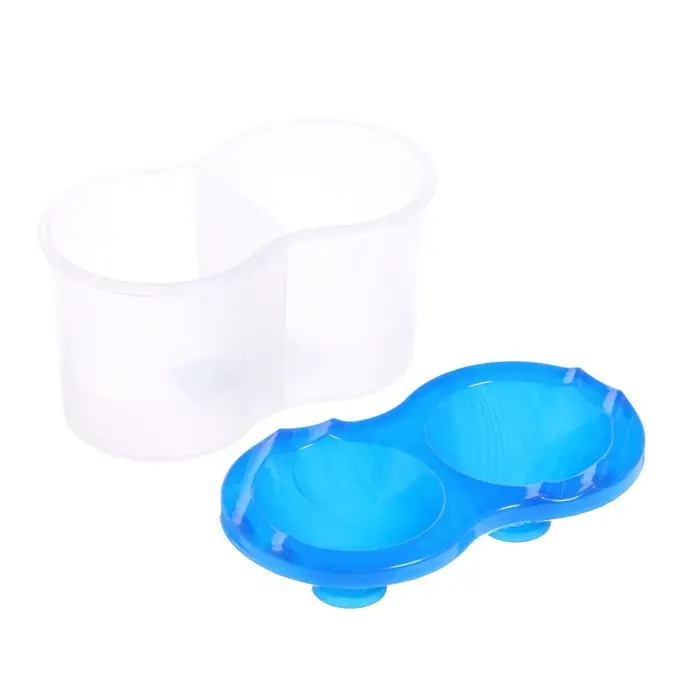 Стакан - непроливайка для рисования двойной Calligrata, 150 мл &times;2, с держателем для кистей, синий