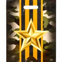 Пакет "Отвага", полиэтиленовый с вырубной ручкой, 31х40 см, 60 мкм