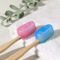 Колпачок - футляр для зубной щётки, набор - 2 шт., 3.8&times;2.2&times;1.8 см, розовый, голубой