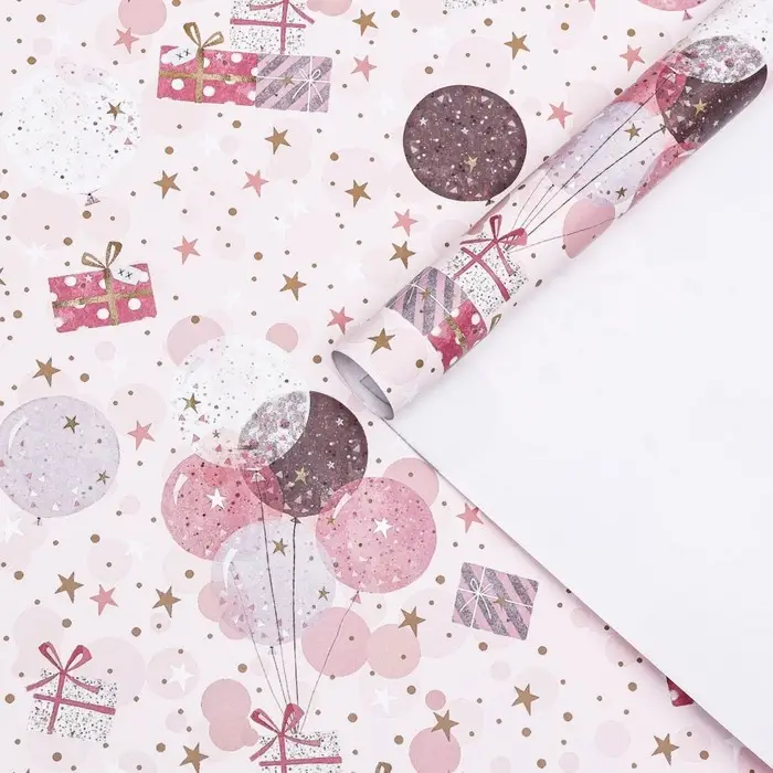 Бумага упаковочная, глянцевая &laquo;Поздравляем!&raquo;, 40&times;60 см