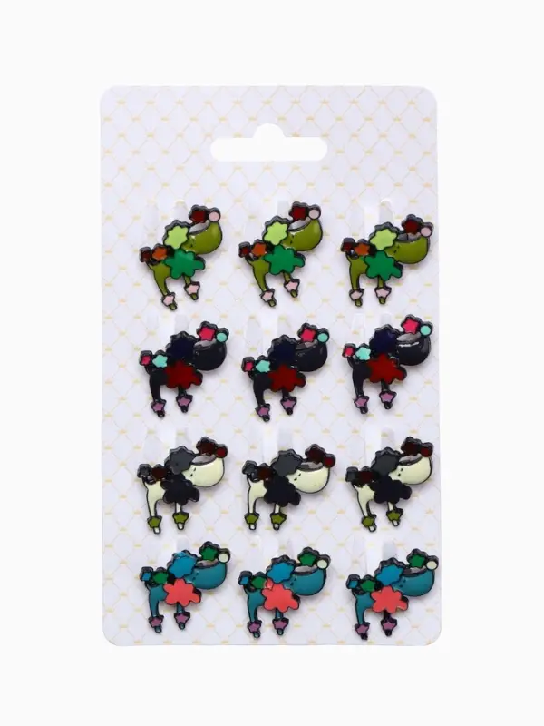 Брошь &laquo;Собачка&raquo; пудель, цвет МИКС в чёрном металле (неделимая фасовка 12 шт., цена за шт.)