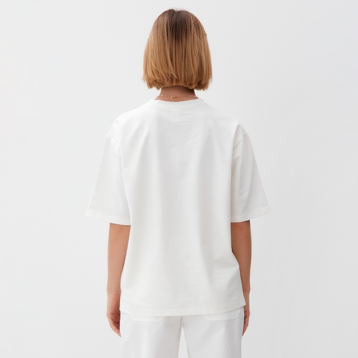 Футболка женская oversize MINAKU: One Most Brand цвет экрю, размер 46