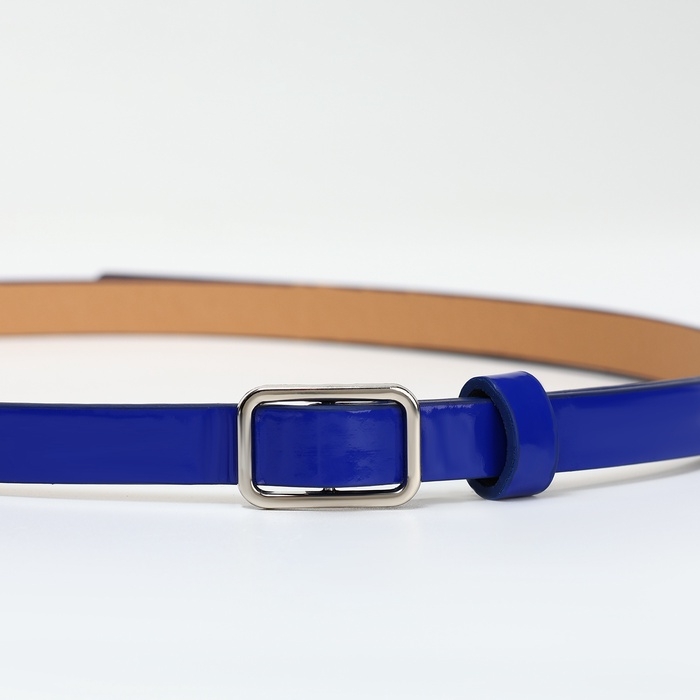 Ремень женский, ширина 1,3 см, пряжка металл, цвет синий