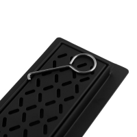 Трап ZEIN engr, c флaнцeм свободного вращ 360&deg;, 7*40 см, d=40/50 мм, нерж сталь, черный