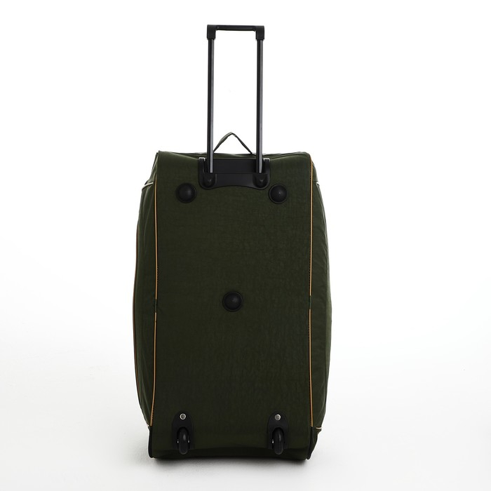 Сумка дорожная на колёсах, отдел на молнии, отдел для обуви, 3 наружных кармана, длинный ремень, цвет хаки Сумка дорожная на колёсах, отдел на молнии, отдел для обуви, 3 наружных кармана, длинный ремень, цвет хаки