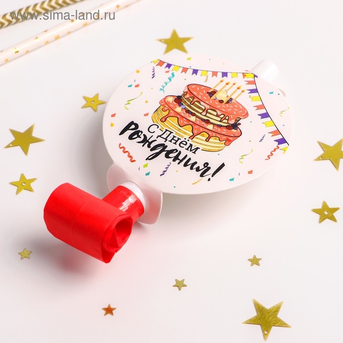 Язычки-гудки &laquo;Празднечный торт&raquo;, набор 6 шт.
