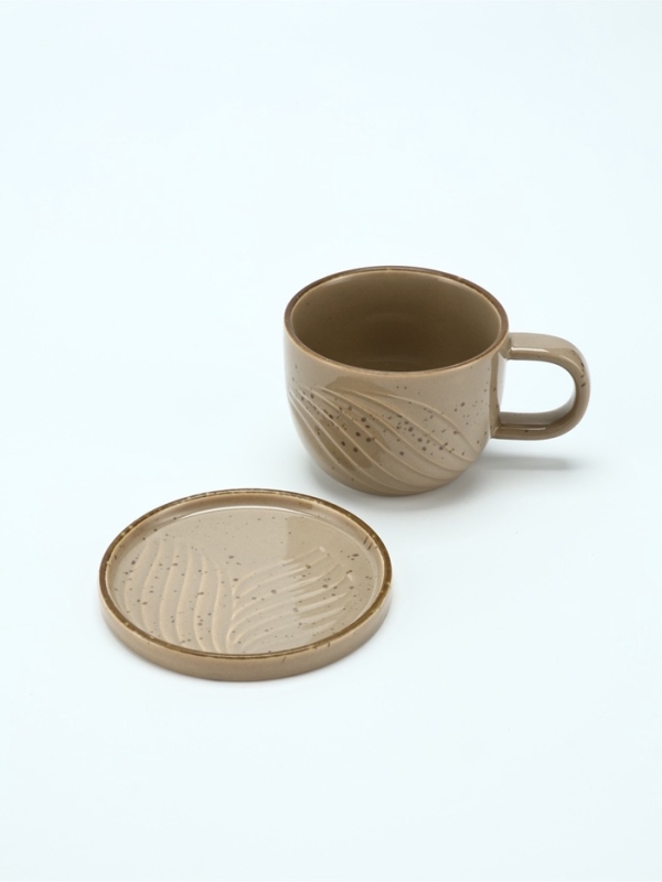 Чайная пара Dolce Ceramo. &laquo;Песчаный берег&raquo;, 2 предмета: кружка 200 мл, блюдце d=10 см