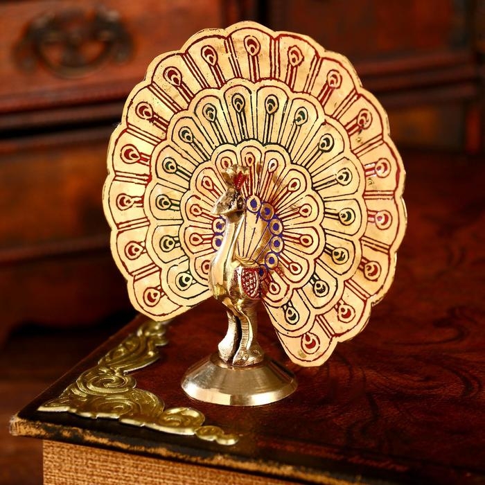 Сувенир "Павлин" латунь 9,5х4,5х9,5 см