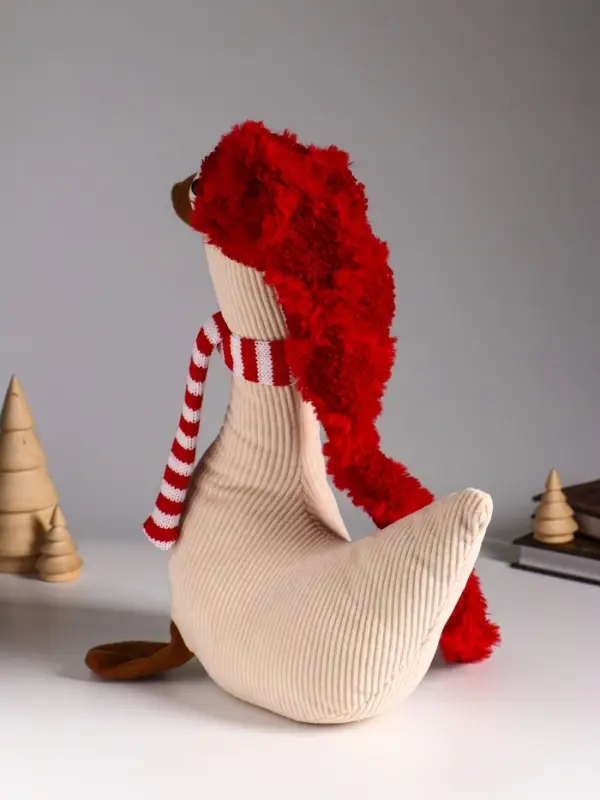 Кукла интерьерная "Гусь в длинном колпаке и полосатом шарфе" 28х11х70 см