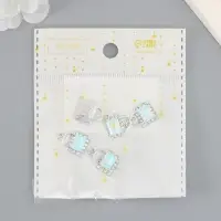 Декор для творчества металл, страз "Сумочка" голубой 1,7х1,2 см