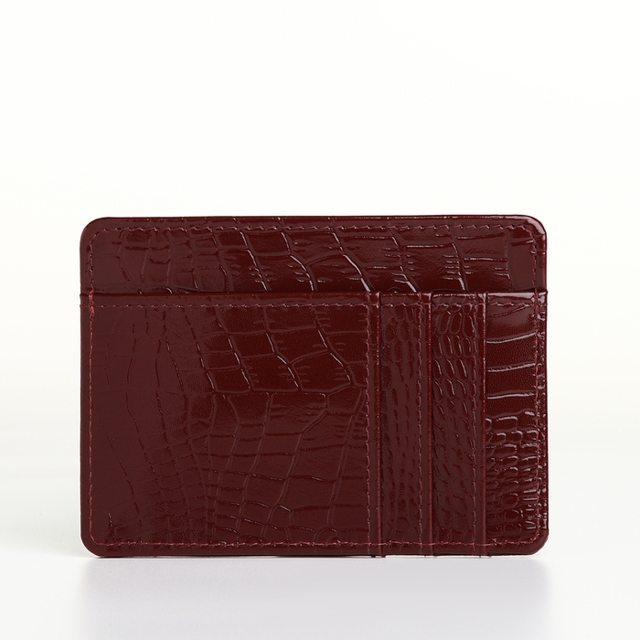 Картхолдер кожаный, TEXTURA, 4 карты, цвет бордовый