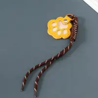 Брелок на карабине кожзам, текстиль "Лапка" с узлом 22х6,2х1,5 см