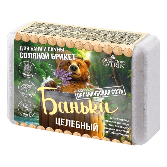 Соляной брикет для бани Соляной брикет для бани "Банька" целебный, 1300 г