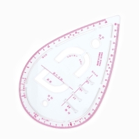 Лекало портновское метрическое &laquo;Капля&raquo;, с проймой, 20,5 &times; 13,3 см, толщина 0,5 мм, цвет прозрачный