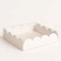 Коробка для печенья, белая, 14&times;10.5&times;2.5 см