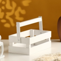 Кашпо деревянное 24.5×13.5×9 см "Двушка Лайт", двухреечное, белый Дарим Красиво Кашпо деревянное 24.5×13.5×9 см "Двушка Лайт", двухреечное, белый Дарим Красиво