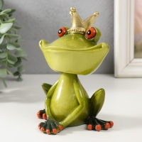 Сувенир полистоун лак "Лягушка - царевна" голова на пружинке 14,5х11х8,2 см