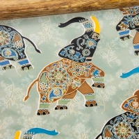 Набор розеток на подносе "Мудрый слон" (3 шт) дерево манго 33,5х13х6,5 см