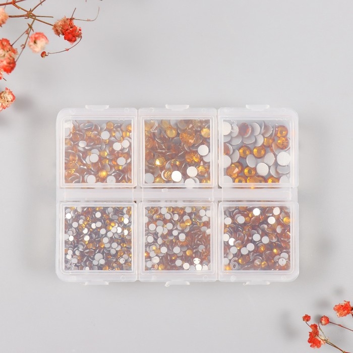 Декор для творчества стекло Декор для творчества стекло "Стразы. Жёлтое золото" d=2-4,8 мм н-р 1188 шт 6х8х1,5 см