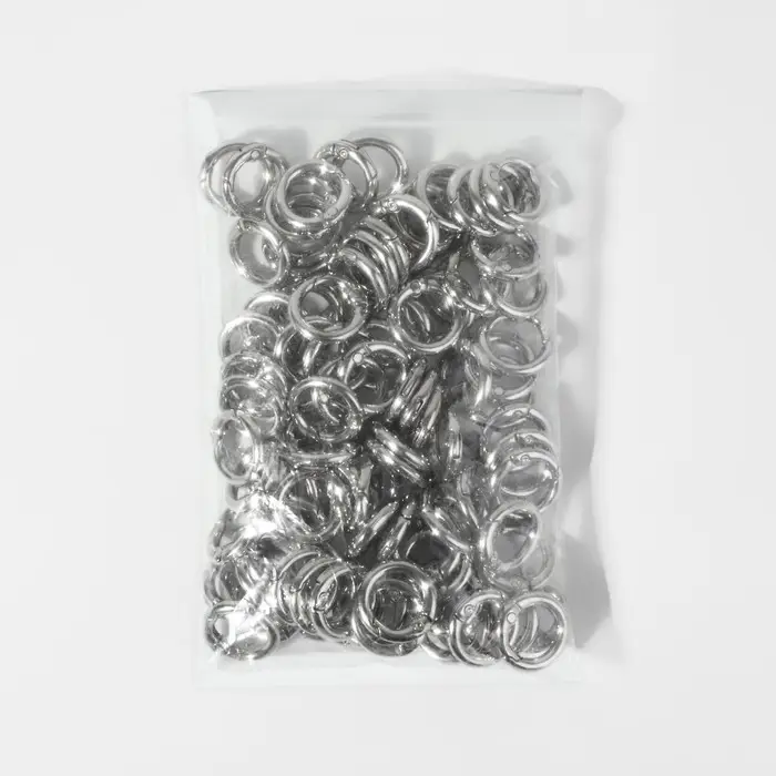 Кольцо-карабин, d=13/20 мм, толщина - 3.5 мм, цвет серебряный