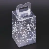 Коробка подарочная новогодняя складная ПВХ &laquo;Ёлочка в лесу&raquo; 12&times;7&times;7 см