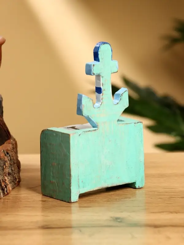 Календарь настольный &laquo;Якорь&raquo;, 7&times;4&times;10 см, дерево, бирюзово-голубой