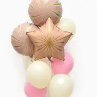 Воздушные шары "Розовые грани" фольга, латекс, набор 12 штук