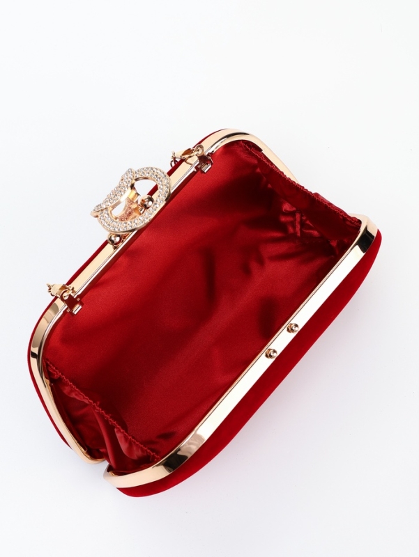 Сумка жен, 20*6*12, отд на фермуаре, цепь, текстиль, красный Сумка жен, 20*6*12, отд на фермуаре, цепь, текстиль, красный