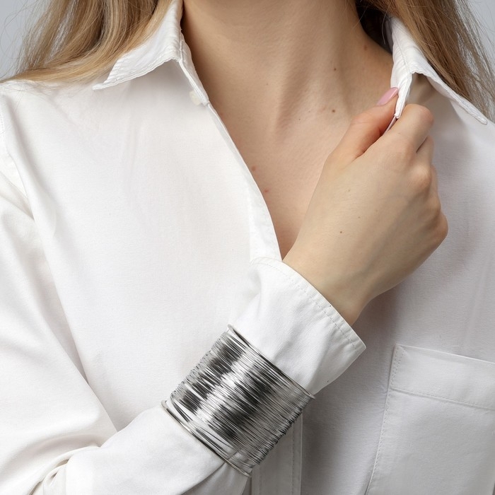 Браслет &laquo;Манжета&raquo; нити, цвет серебро