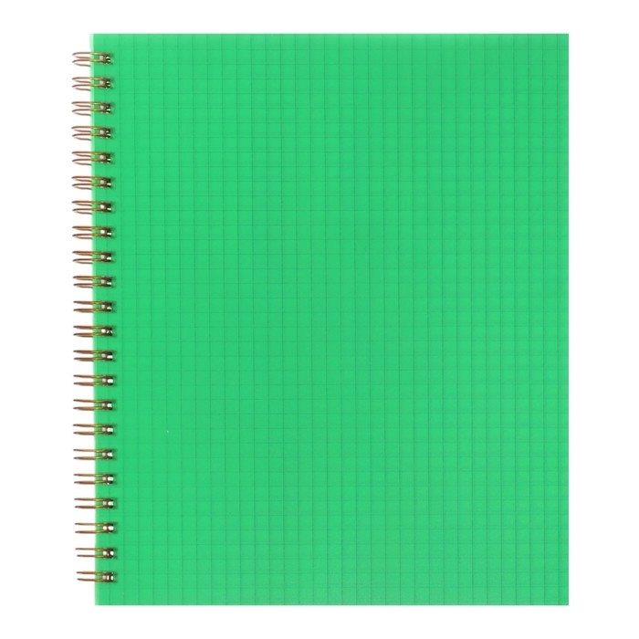 Тетрадь на гребне A5 96 листов в клетку Calligrata Зелёная, пластиковая обложка, блок офсет